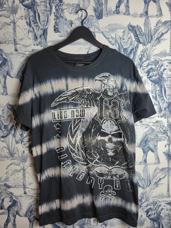 T-shirt Alchemy England Rock Gothique Tie Dye Gris Noir Taille M