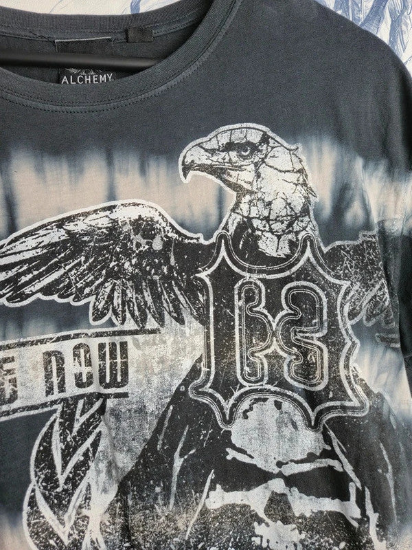 T-shirt Alchemy England Rock Gothique Tie Dye Gris Noir Taille M