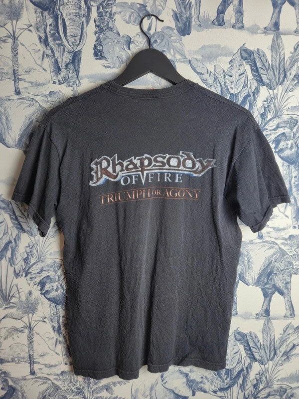 T-shirt vintage Rhapsody of Fire Triumph or Agony noir M Screen Stars Rock