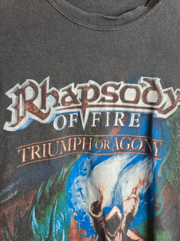 T-shirt vintage Rhapsody of Fire Triumph or Agony noir M Screen Stars Rock