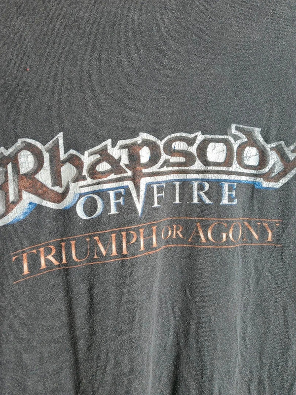 T-shirt vintage Rhapsody of Fire Triumph or Agony noir M Screen Stars Rock