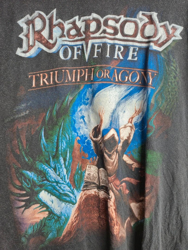 T-shirt vintage Rhapsody of Fire Triumph or Agony noir M Screen Stars Rock