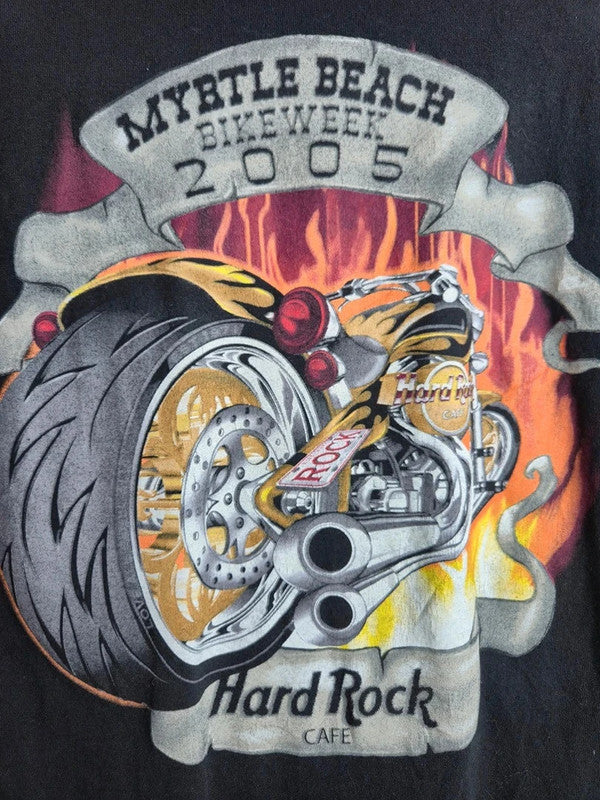 T-shirt Vintage Hard Rock Cafe Myrtle Beach Bike Week 2005 Noir 2xl