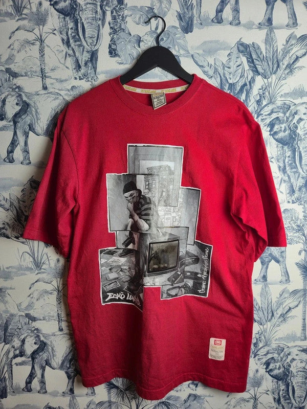T-shirt Ecko Unltd vintage rouge imprimé Game Recognize Game taille S