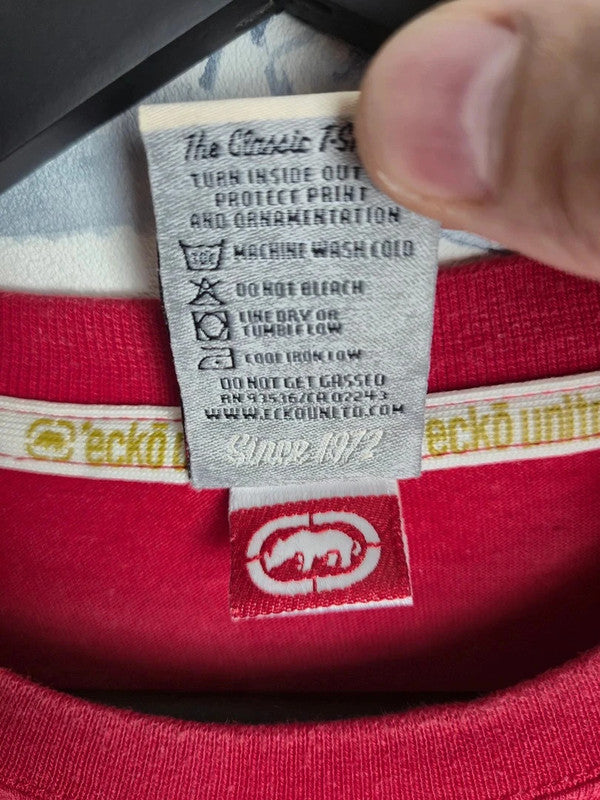T-shirt Ecko Unltd vintage rouge imprimé Game Recognize Game taille S