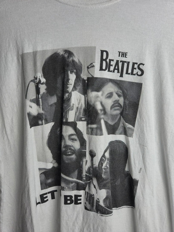 T-shirt The Beatles Let It Be Vintage Blanc Xxl Officiel Apple Corps