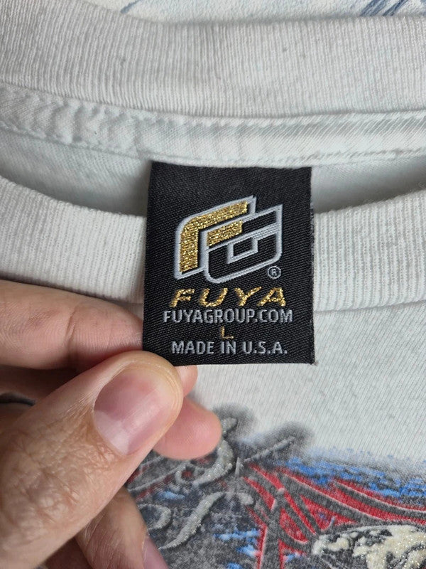 T-shirt Vintage Fuya The Rich and Dangerous Y2k Blanc Taille L