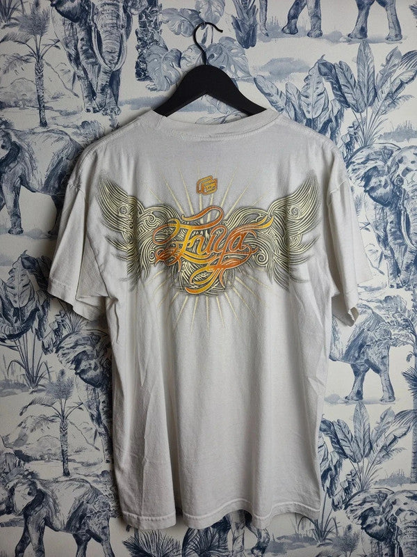 T-shirt Vintage Fuya The Rich and Dangerous Y2k Blanc Taille L