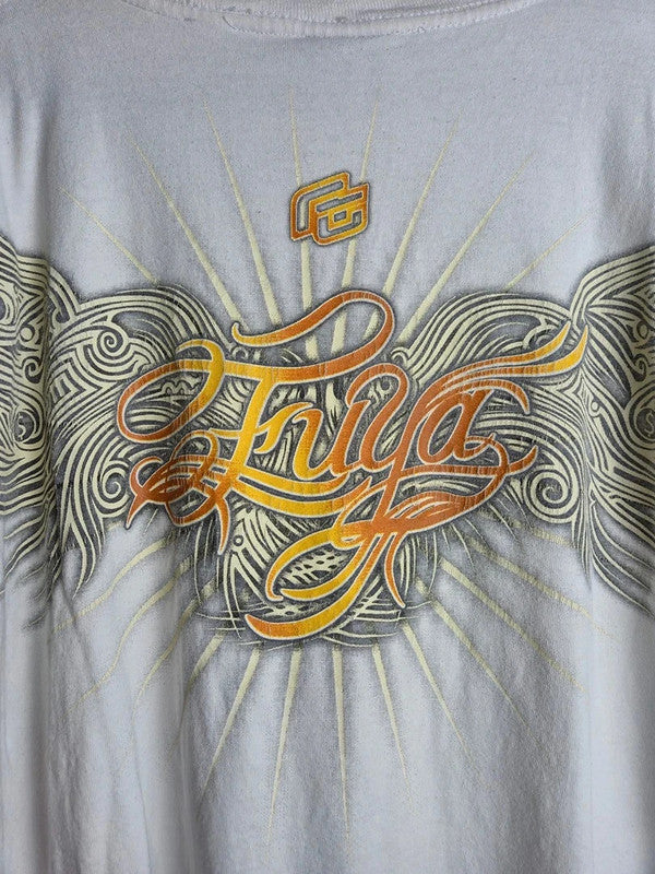 T-shirt Vintage Fuya The Rich and Dangerous Y2k Blanc Taille L