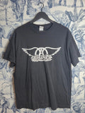 T-shirt vintage Tennessee River Aerosmith noir délavé L rock