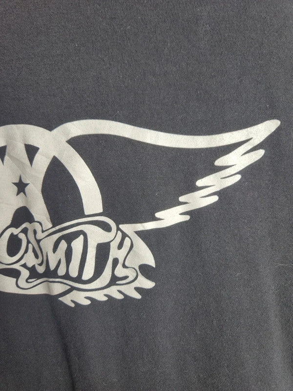 T-shirt vintage Tennessee River Aerosmith noir délavé L rock