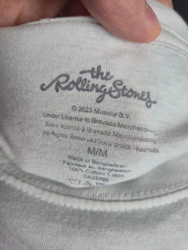 T-shirt blanc The Rolling Stones Pop Art Logo Langues '89 Taille M